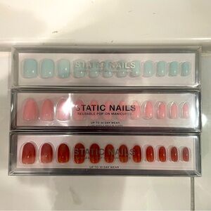 BNIB Set of 3 Static Nails Reusable Pop-on nails